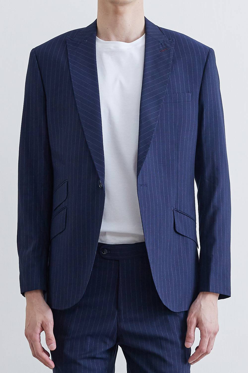 SST&C #Online Exclusive  Silver Stripe Slim Fit Suit Jacket | 0111905001  (Outlet)_2