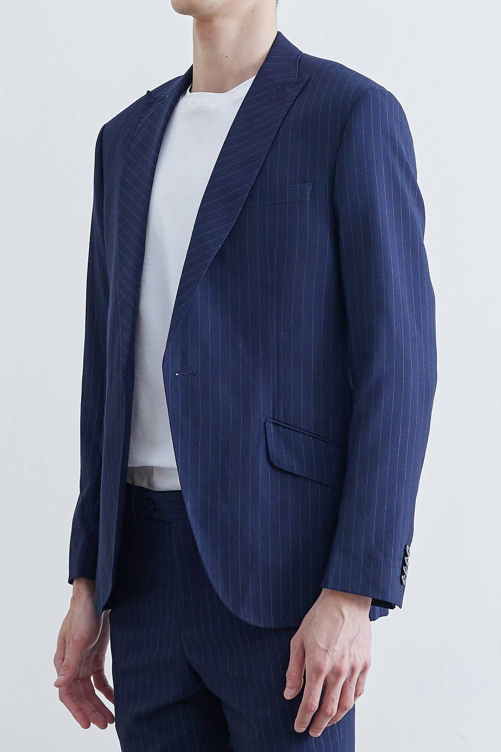 SST&C #Online Exclusive  Silver Stripe Slim Fit Suit Jacket | 0111905001  (Outlet)_3