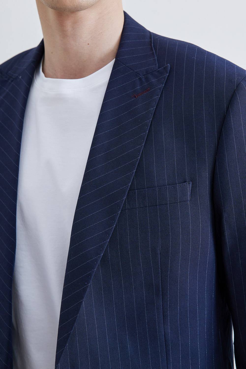 SST&C #Online Exclusive  Silver Stripe Slim Fit Suit Jacket | 0111905001  (Outlet)_5