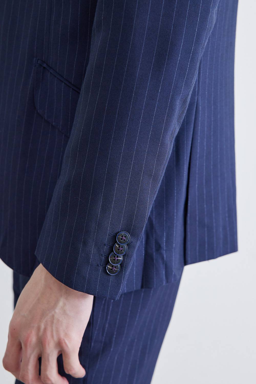 SST&C #Online Exclusive  Silver Stripe Slim Fit Suit Jacket | 0111905001  (Outlet)_6