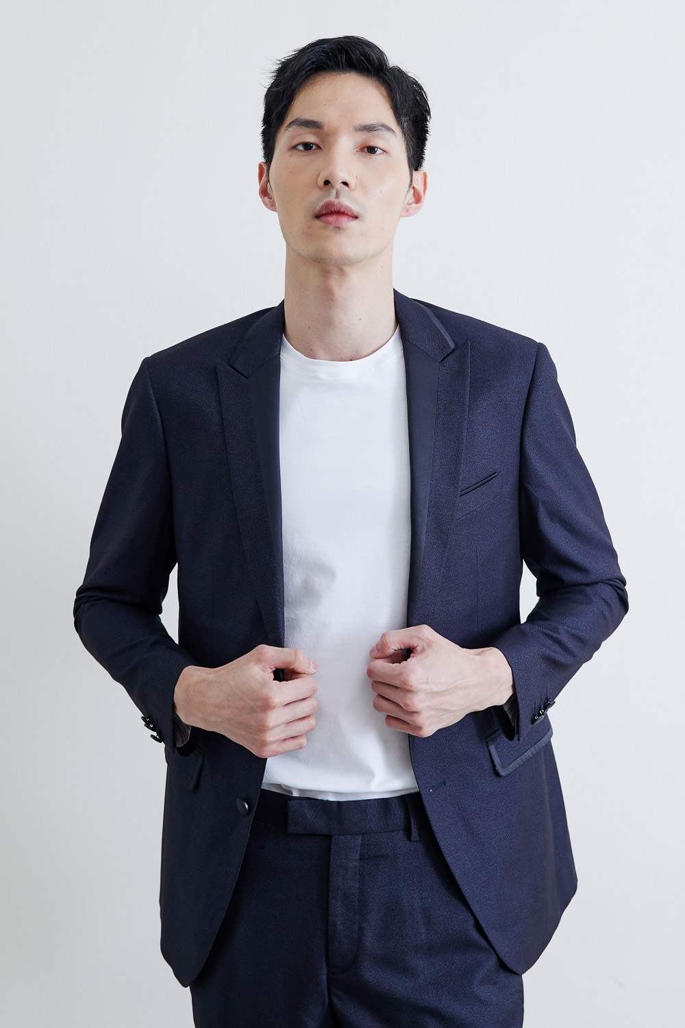 SST&C #Online Exclusive  Navy Metallic Slim Fit Evening Jacket | 0112003008  (Outlet)_1