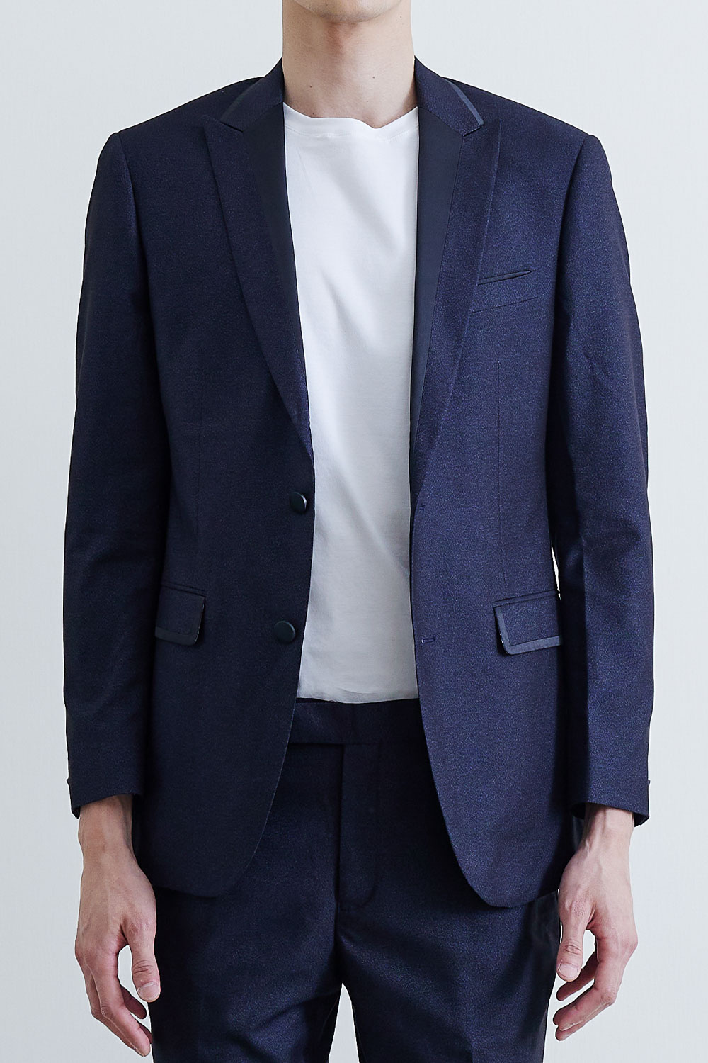 SST&C #Online Exclusive  Navy Metallic Slim Fit Evening Jacket | 0112003008  (Outlet)_3