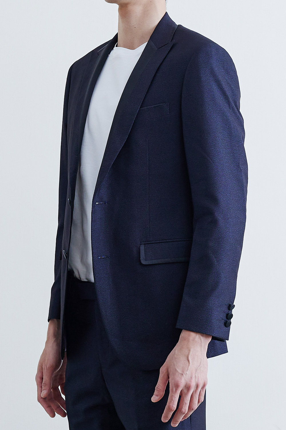 SST&C #Online Exclusive  Navy Metallic Slim Fit Evening Jacket | 0112003008  (Outlet)_4