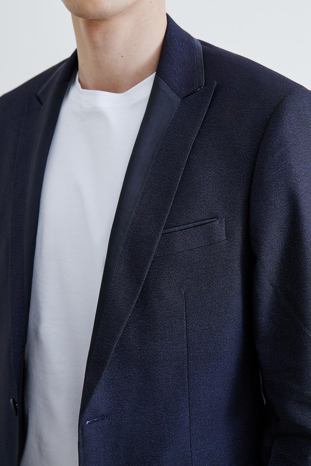 SST&C #Online Exclusive  Navy Metallic Slim Fit Evening Jacket | 0112003008  (Outlet)_6