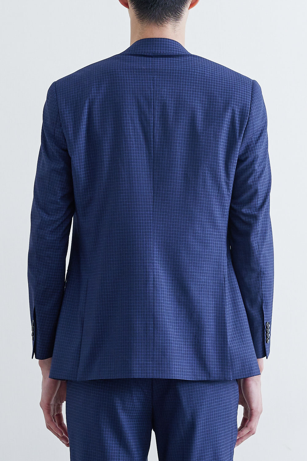 SST&C #Online Exclusive  Navy Blue Check Pattern Slim Fit Suit Jacket | 0112003009  (Outlet)_4