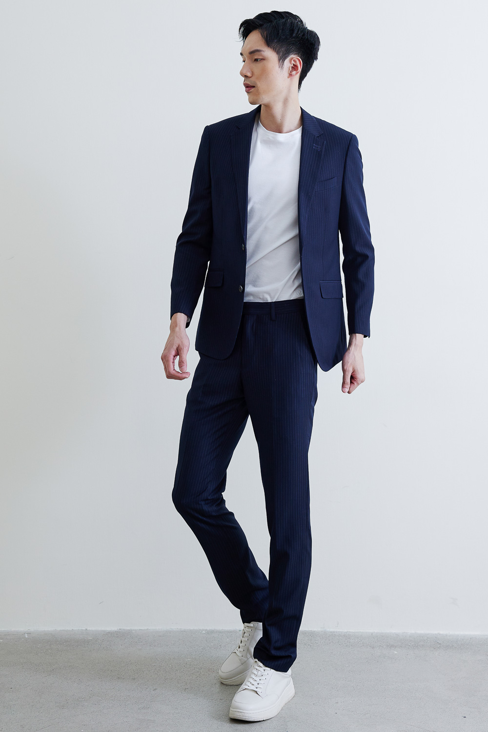 SST&C #Online Exclusive  Navy Striped Pattern Slim Fit Suit Jacket | 0112009003  (Outlet)_2