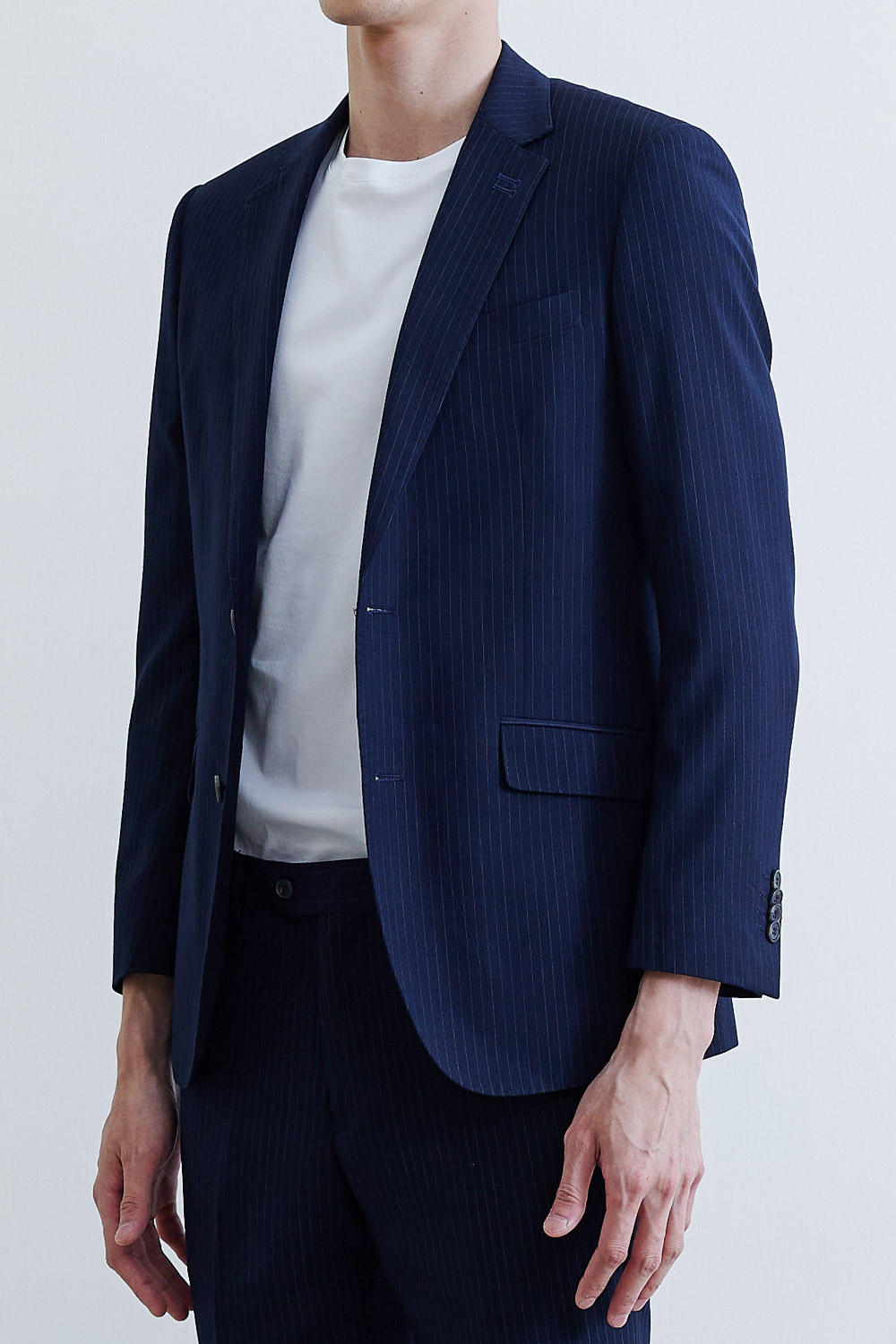 SST&C #Online Exclusive  Navy Striped Pattern Slim Fit Suit Jacket | 0112009003  (Outlet)_4