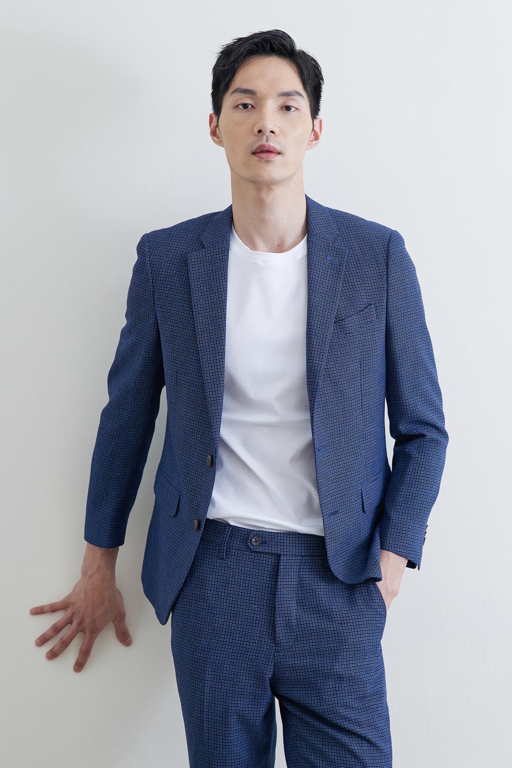 SST&C #Online Exclusive  Sky Blue Geometric Pattern Slim Fit Suit Jacket | 0112010004  (Outlet)_0