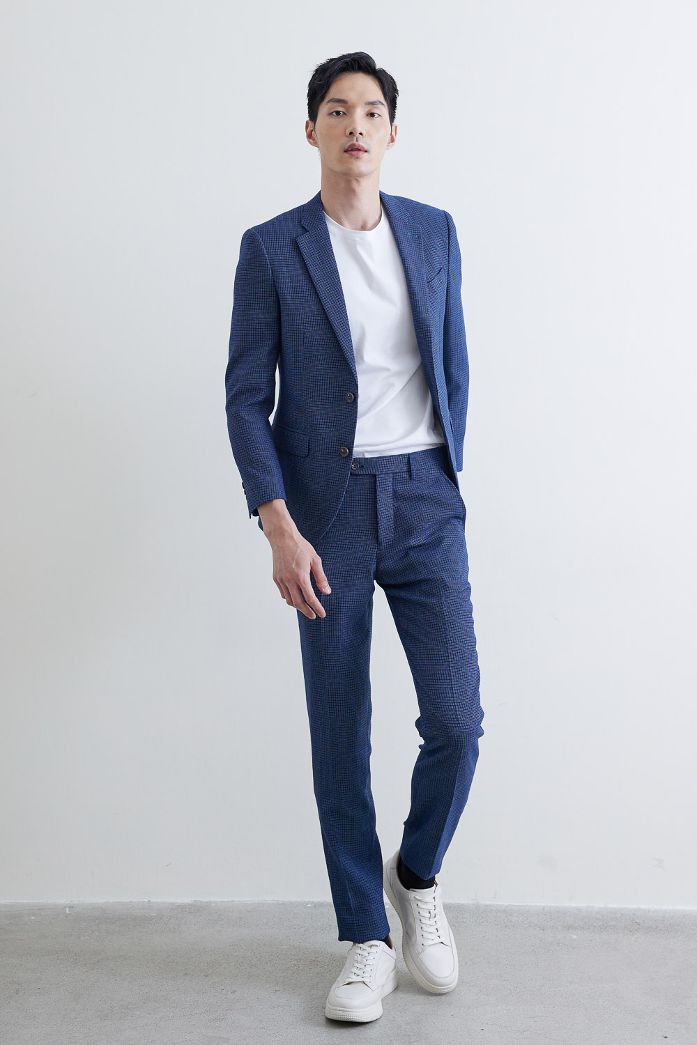 SST&C #Online Exclusive  Sky Blue Geometric Pattern Slim Fit Suit Jacket | 0112010004  (Outlet)_1