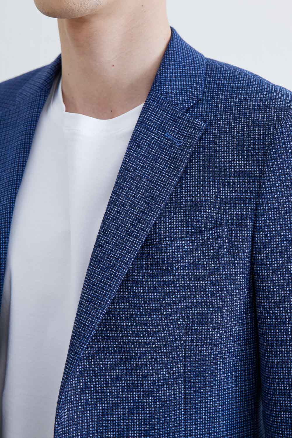 SST&C #Online Exclusive  Sky Blue Geometric Pattern Slim Fit Suit Jacket | 0112010004  (Outlet)_5