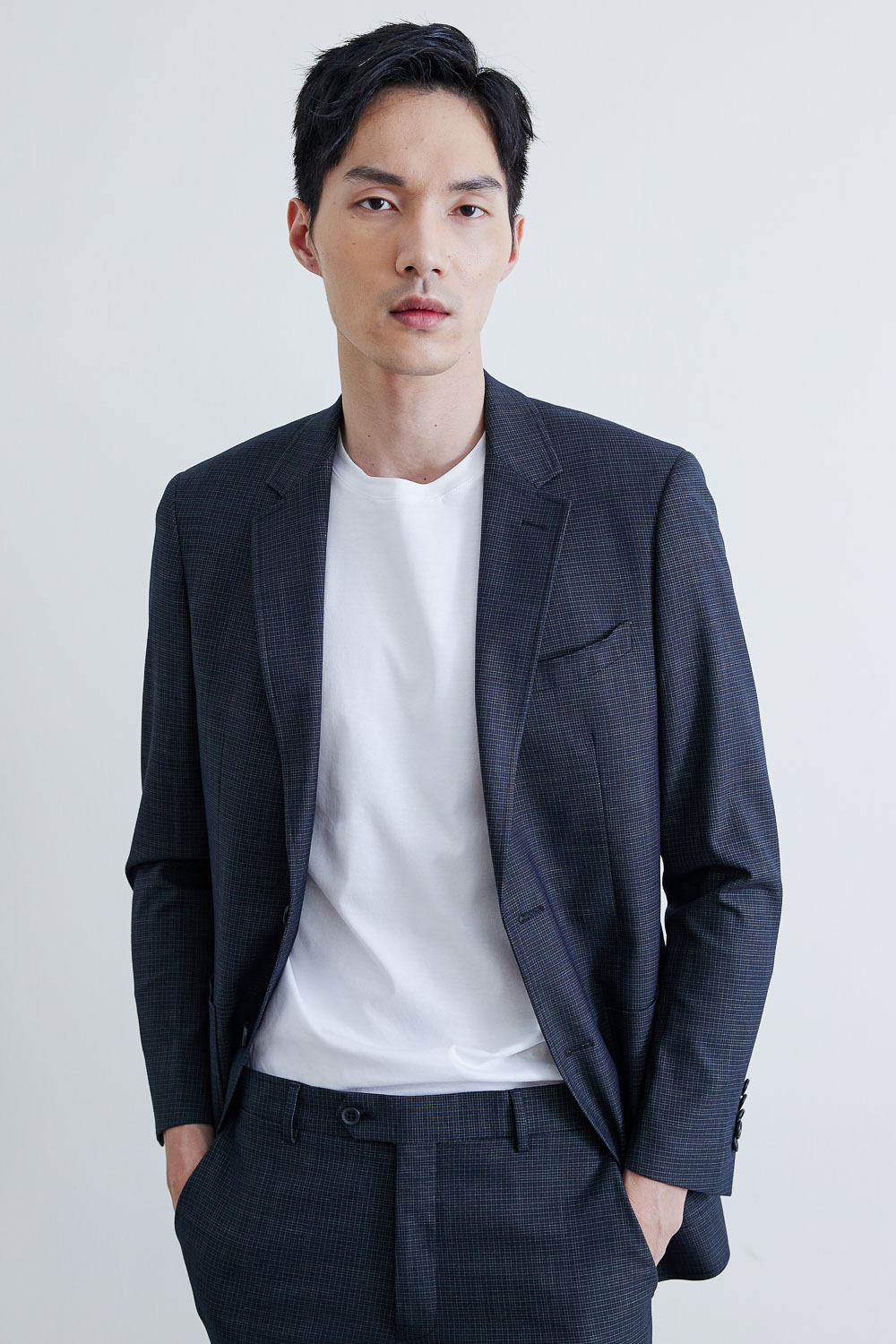 SST&C #Online Exclusive  Black Check Pattern Slim Fit Suit Jacket | 0112010010  (Outlet)_0