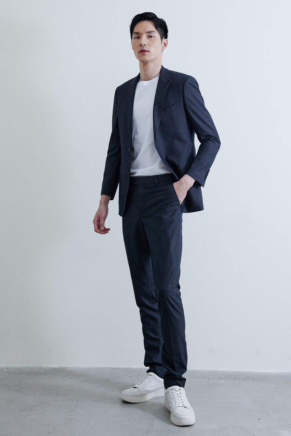 SST&C #Online Exclusive  Black Check Pattern Slim Fit Suit Jacket | 0112010010  (Outlet)_1
