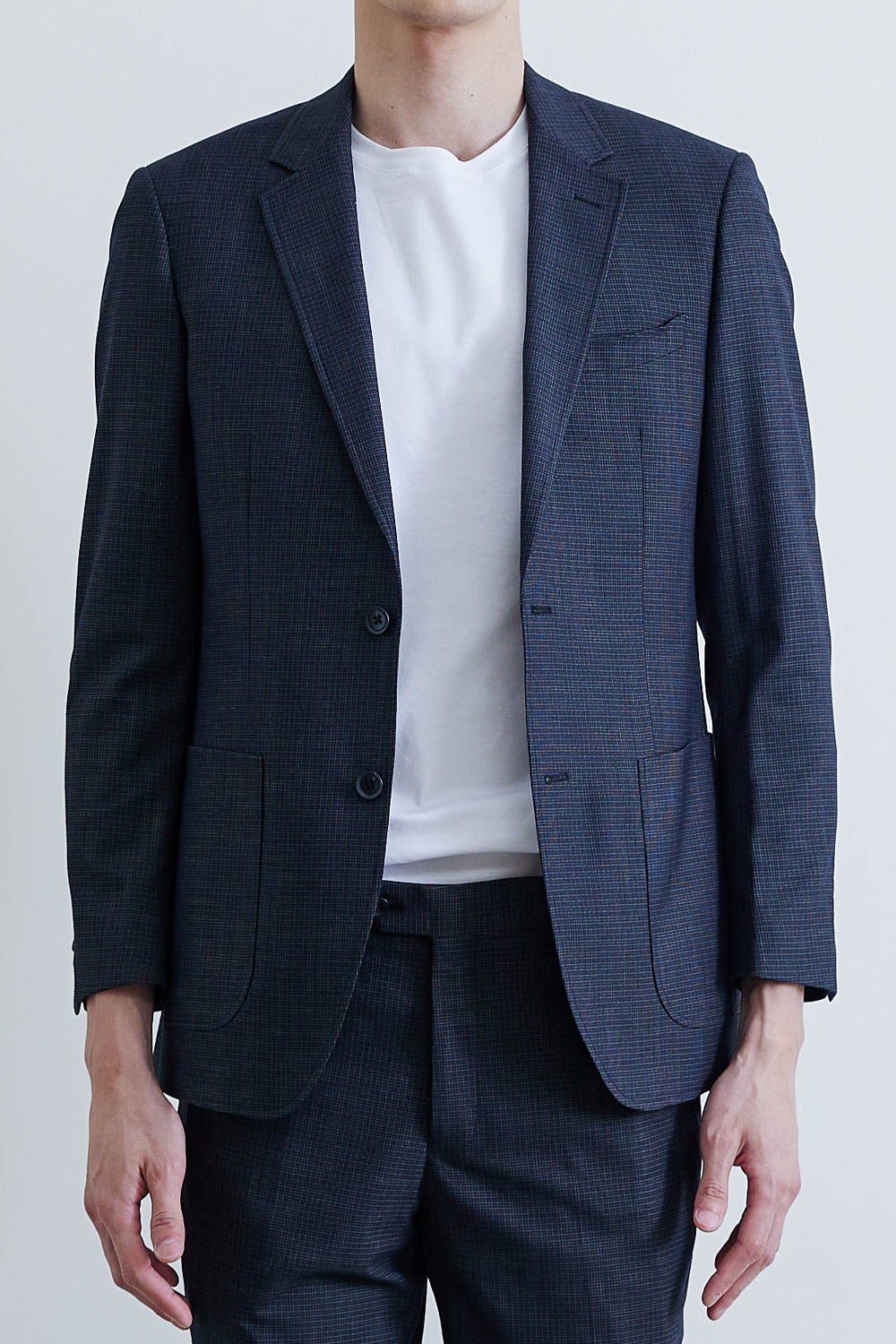 SST&C #Online Exclusive  Black Check Pattern Slim Fit Suit Jacket | 0112010010  (Outlet)_2