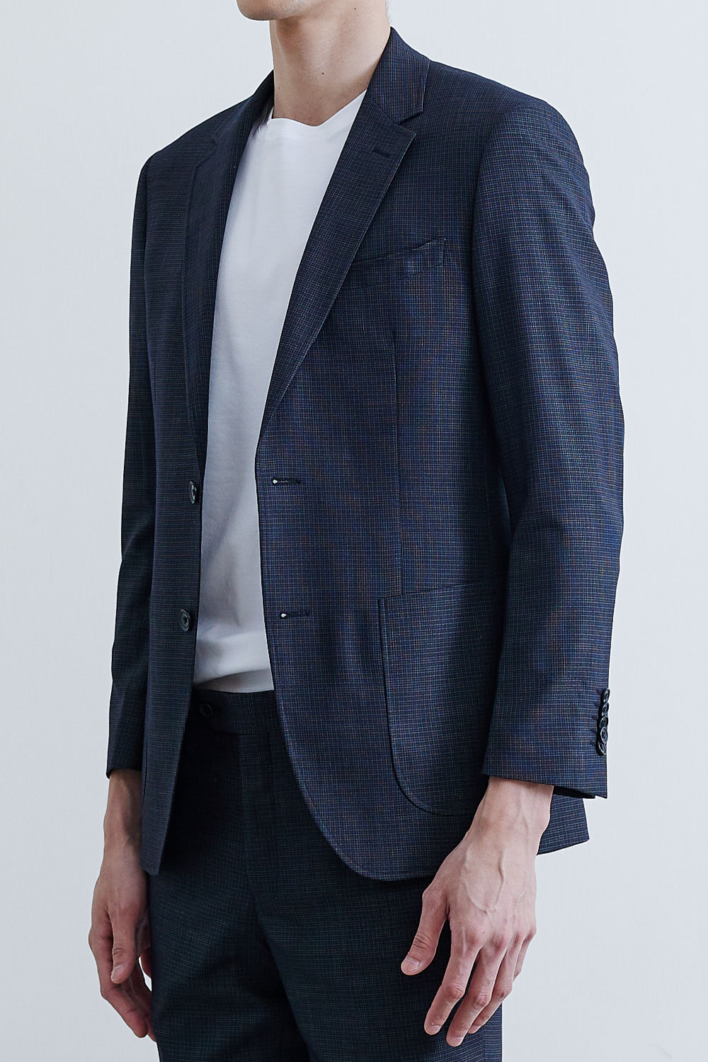 SST&C #Online Exclusive  Black Check Pattern Slim Fit Suit Jacket | 0112010010  (Outlet)_3