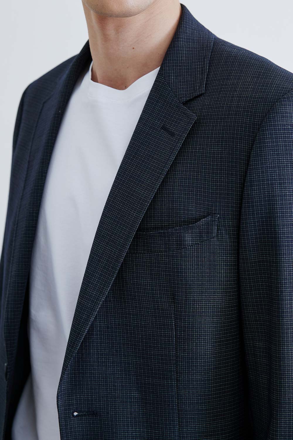 SST&C #Online Exclusive  Black Check Pattern Slim Fit Suit Jacket | 0112010010  (Outlet)_5