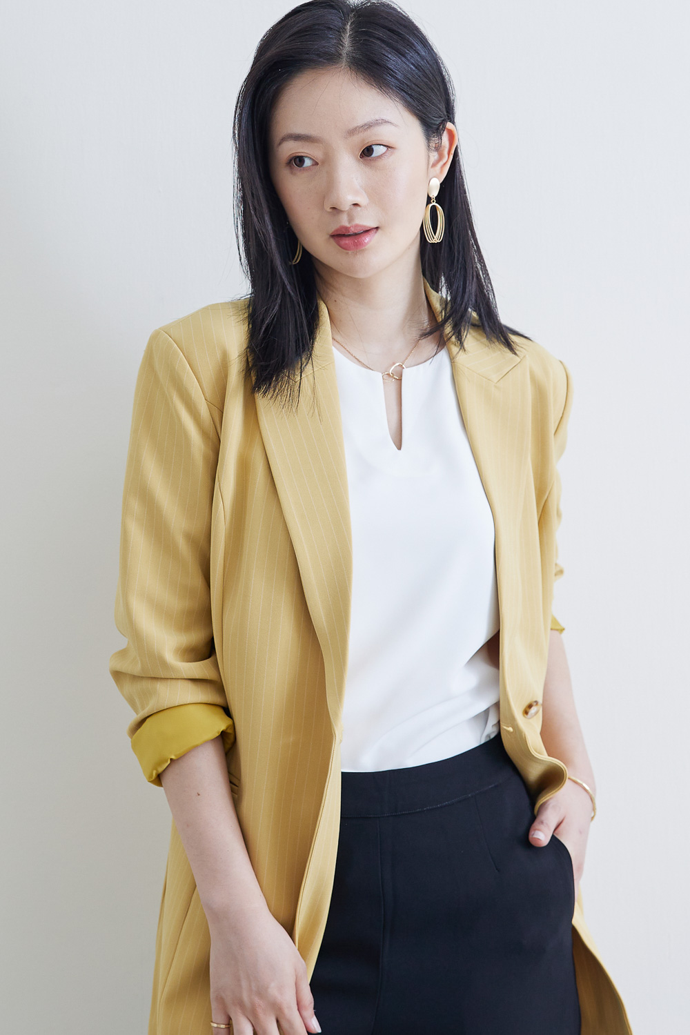 SST&C #網路獨賣款 綁帶擴肩女裝休閒長版西裝外套 | 8162009002 (outlet)_1
