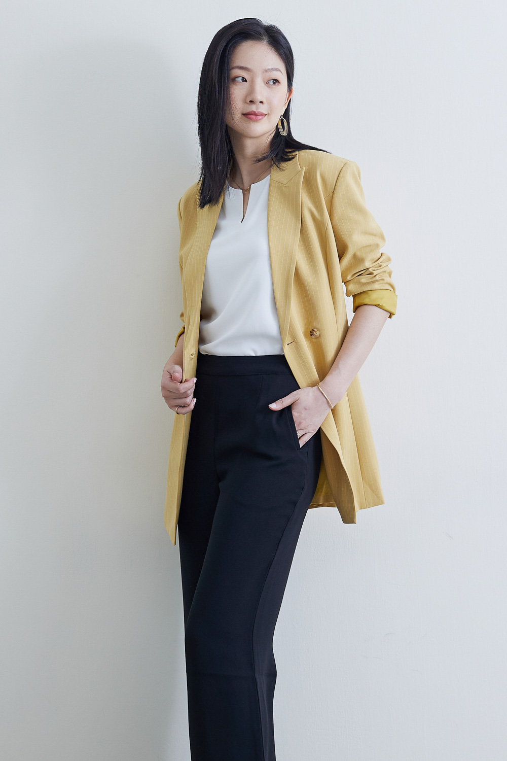 SST&C #網路獨賣款 綁帶擴肩女裝休閒長版西裝外套 | 8162009002 (outlet)_3
