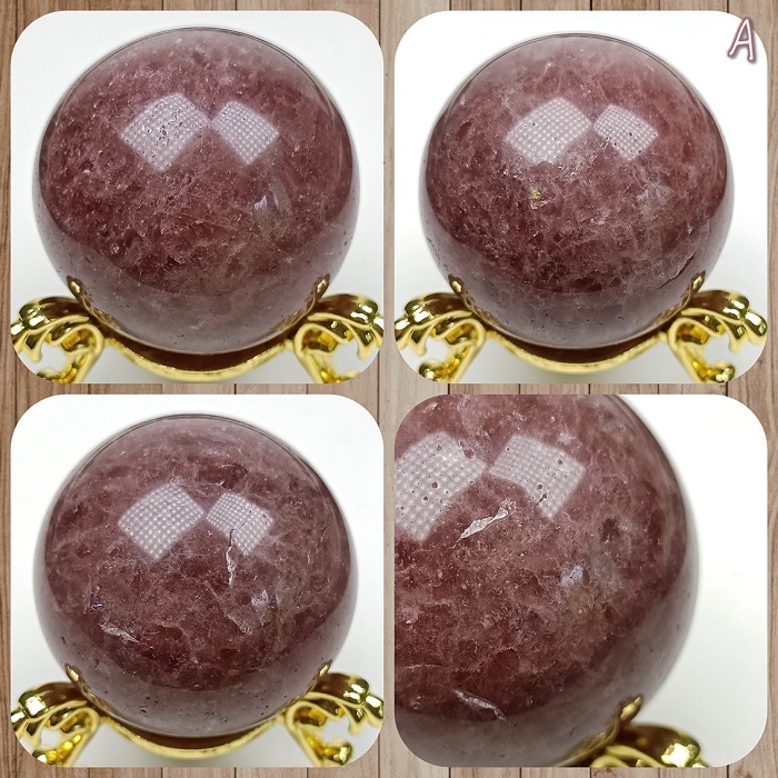 紅東菱球/草莓晶球-附歐風典雅球座 水晶球 ~自信，行動力，靈感，支持血液循環與代謝_4