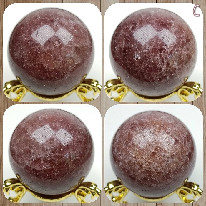 紅東菱球/草莓晶球-附歐風典雅球座 水晶球 ~自信，行動力，靈感，支持血液循環與代謝_6