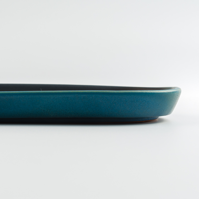 WAGA 青銅澄綠34.5cm 陶瓷橢圓長盤︱單品_1