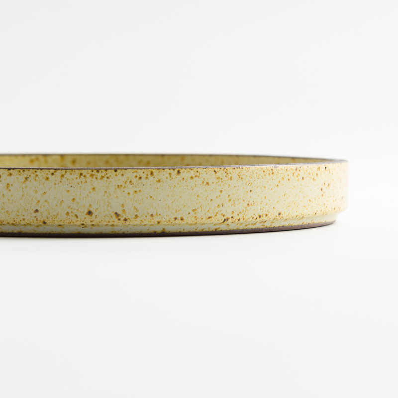 日式 柴燒手作 21.5cm 陶瓷圓立盤｜米黃｜單品 [2023新款]_1