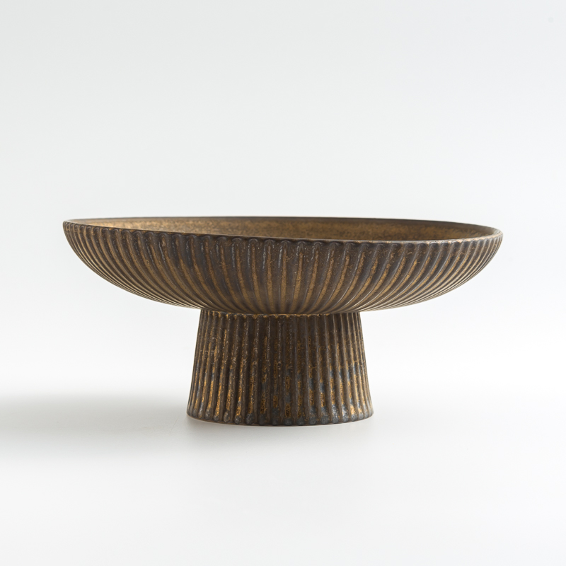 WAGA 日式褐金 17.5cm 陶瓷高腳盤︱單品_1