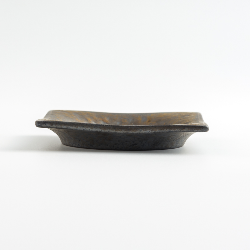 WAGA 日式褐金 10cm 陶瓷方型小盤︱單品_1