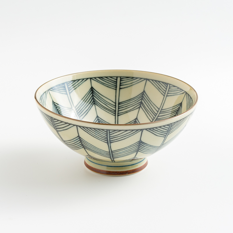 日式 手繪彩紋 14.5cm 陶瓷碗｜葉紋｜單品_0