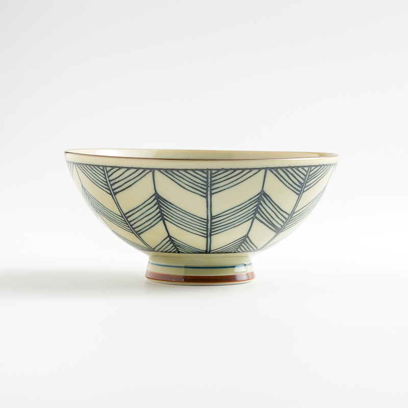 日式 手繪彩紋 14.5cm 陶瓷碗｜葉紋｜單品_1