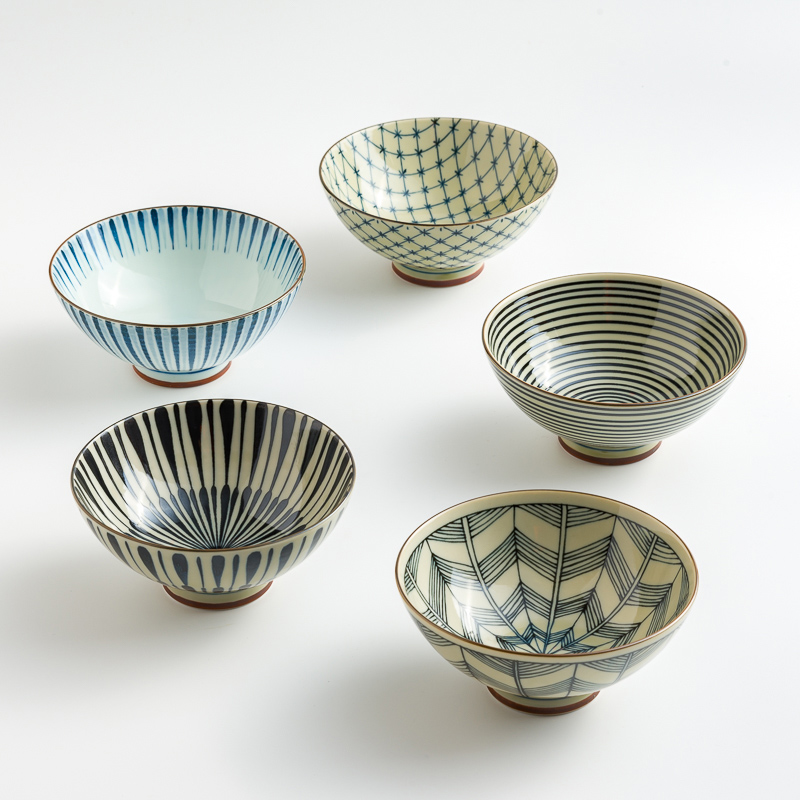 日式 手繪彩紋 14.5cm 陶瓷碗｜葉紋｜單品_3