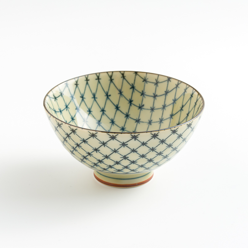 日式 手繪彩紋 12.5cm 陶瓷碗｜十字格｜單品_0