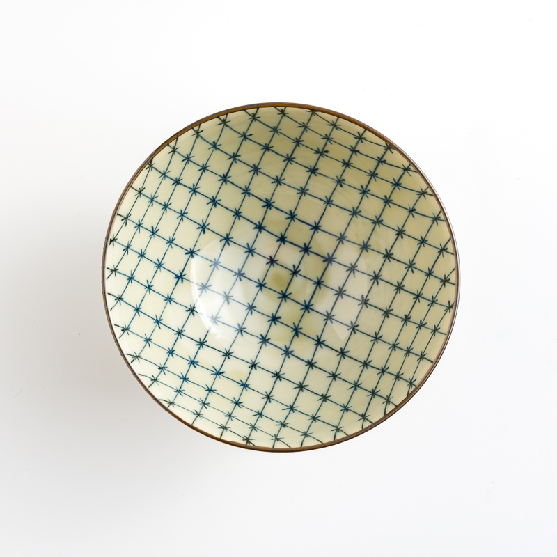 日式 手繪彩紋 12.5cm 陶瓷碗｜十字格｜單品_2