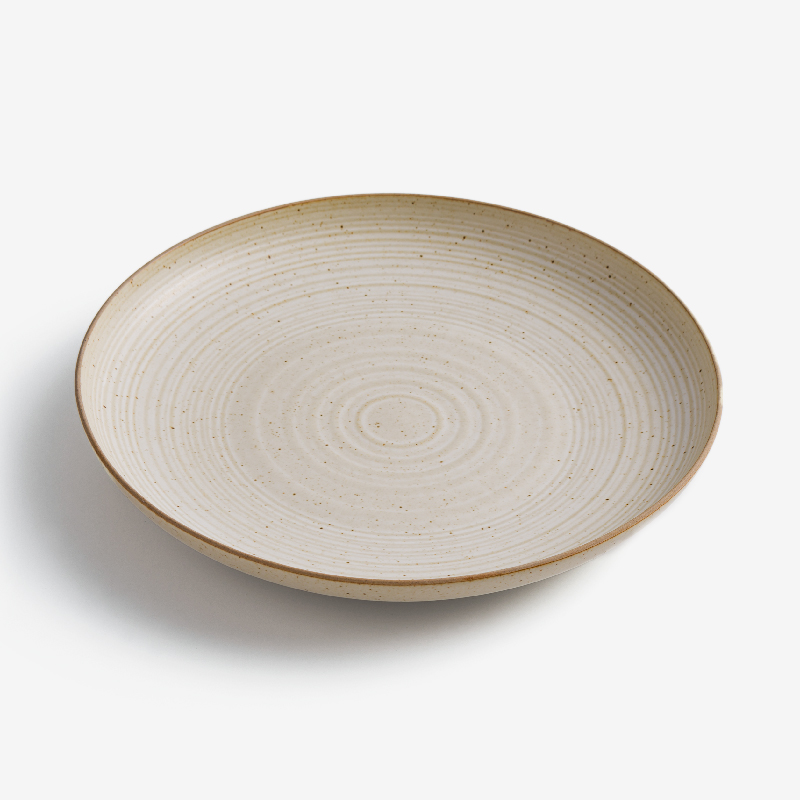 WAGA 旋紋漣漪 27cm 陶瓷大盤｜米｜單品_0