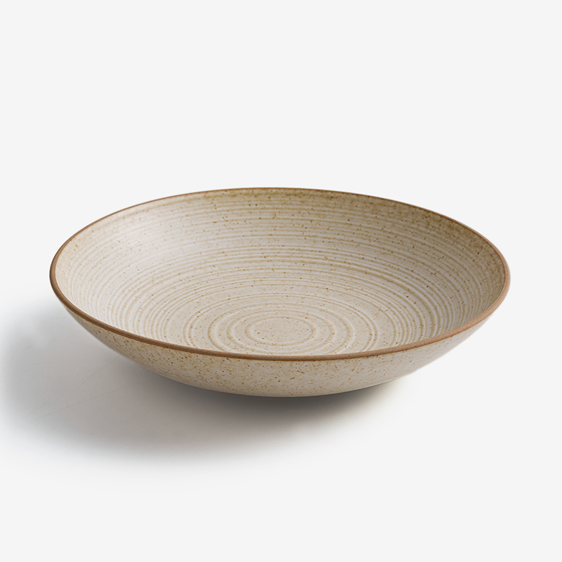 WAGA 旋紋漣漪 23cm 陶瓷弧形盤｜米｜單品_0