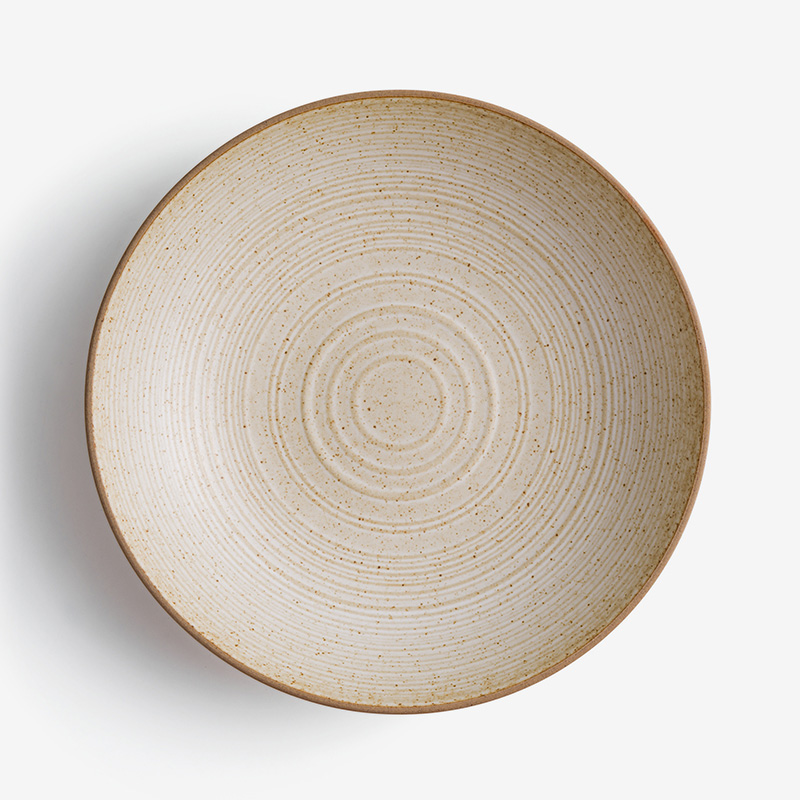 WAGA 旋紋漣漪 23cm 陶瓷弧形盤｜米｜單品_2