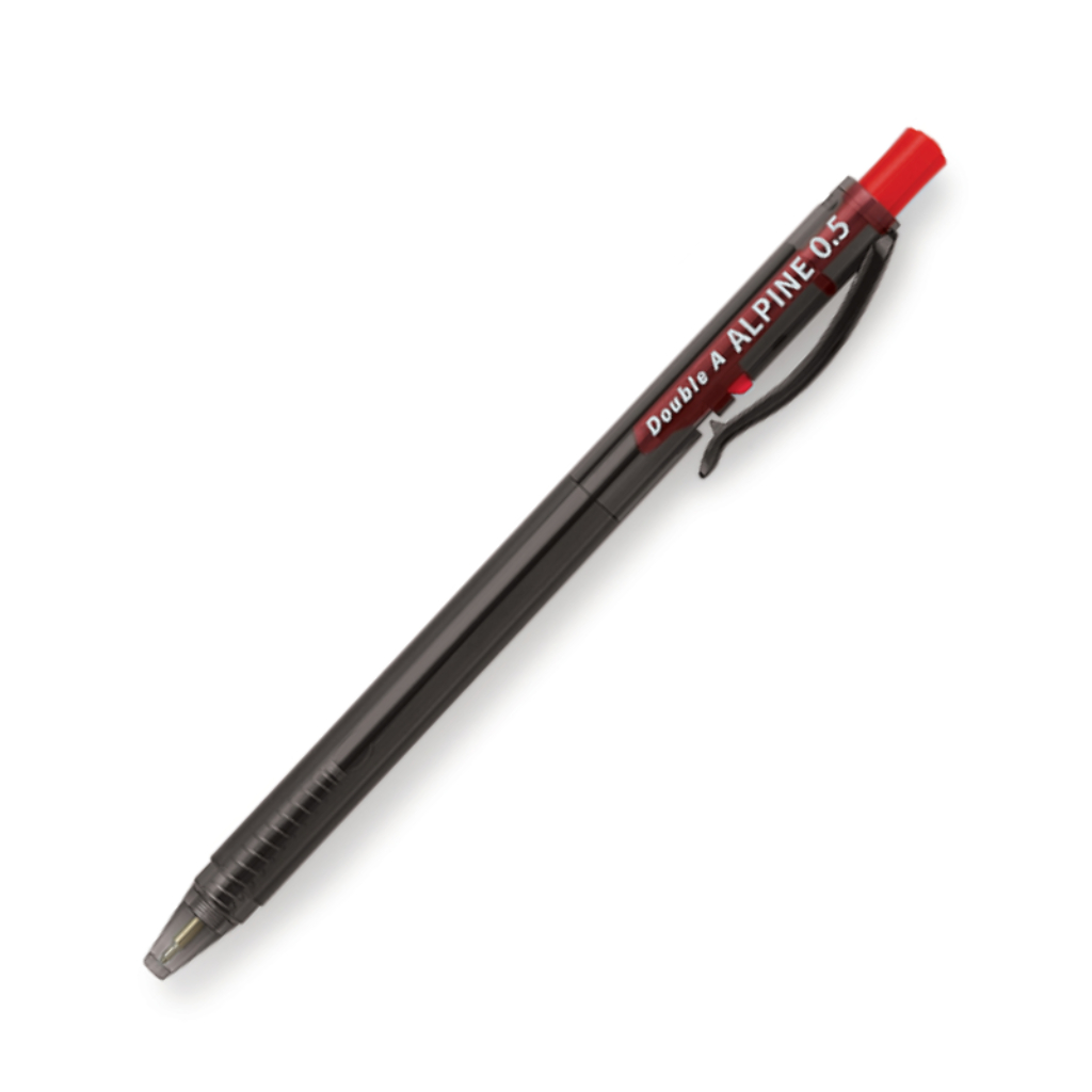 (第2件0元)DOUBLE A Alpine 按壓式原子筆-紅(12支/盒)(新舊版隨機出貨)(※下單請選購2件)_1
