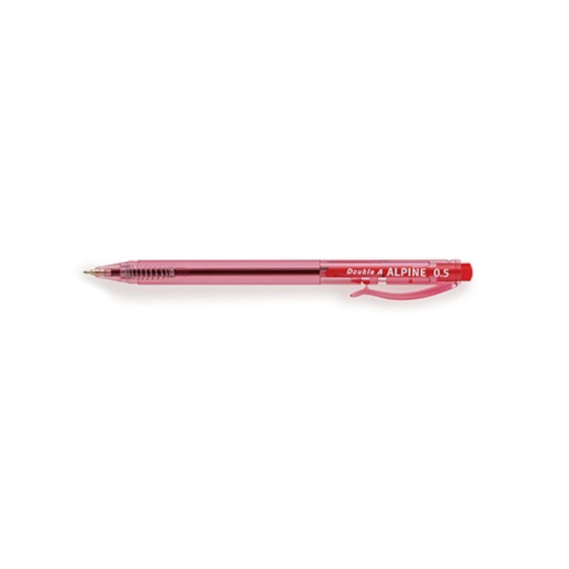 (第2件0元)DOUBLE A Alpine 按壓式原子筆-紅(12支/盒)(新舊版隨機出貨)(※下單請選購2件)_2