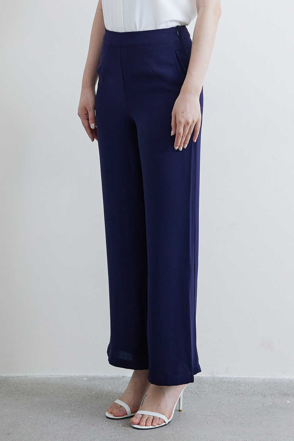 SST&C #Online Exclusive  Dark Blue Slim Fit Wide Trousers | 8231810003  (Outlet)_4