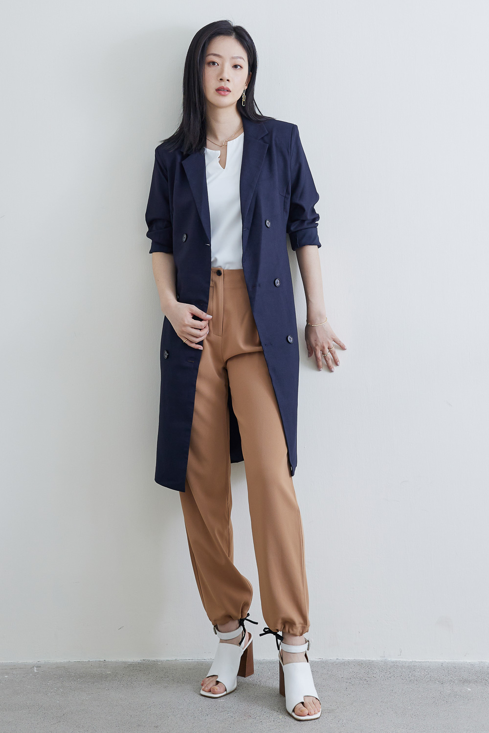 SST&C #Online Exclusive  Caramel Pleated Front Casual Trousers | 8231811005  (Outlet)_2