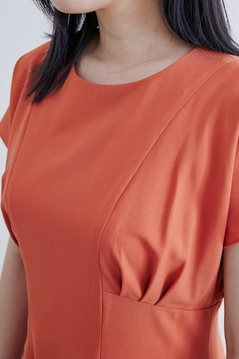 SST&C #Online Exclusive  Coral Daisy Round Neck Pleated Design Dress | 8562104001  (Outlet)_6