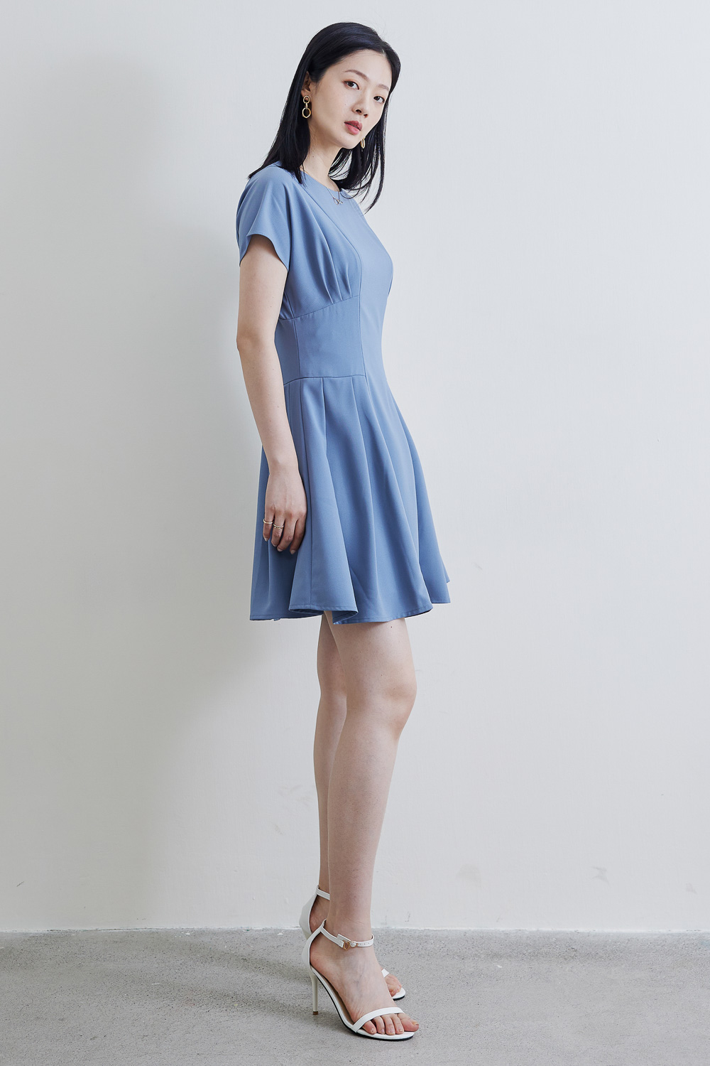 SST&C #Online Exclusive  Round Neck Pleated Dress | 8562104002  (Outlet)_2