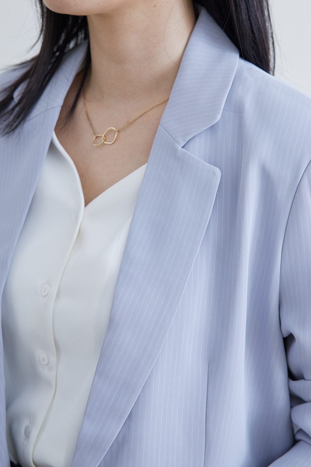 SST&C #Online Exclusive  Light Lavender Lapel Striped Pattern Casual Women'S Suit Jacket | 8162204006  (Outlet)_5