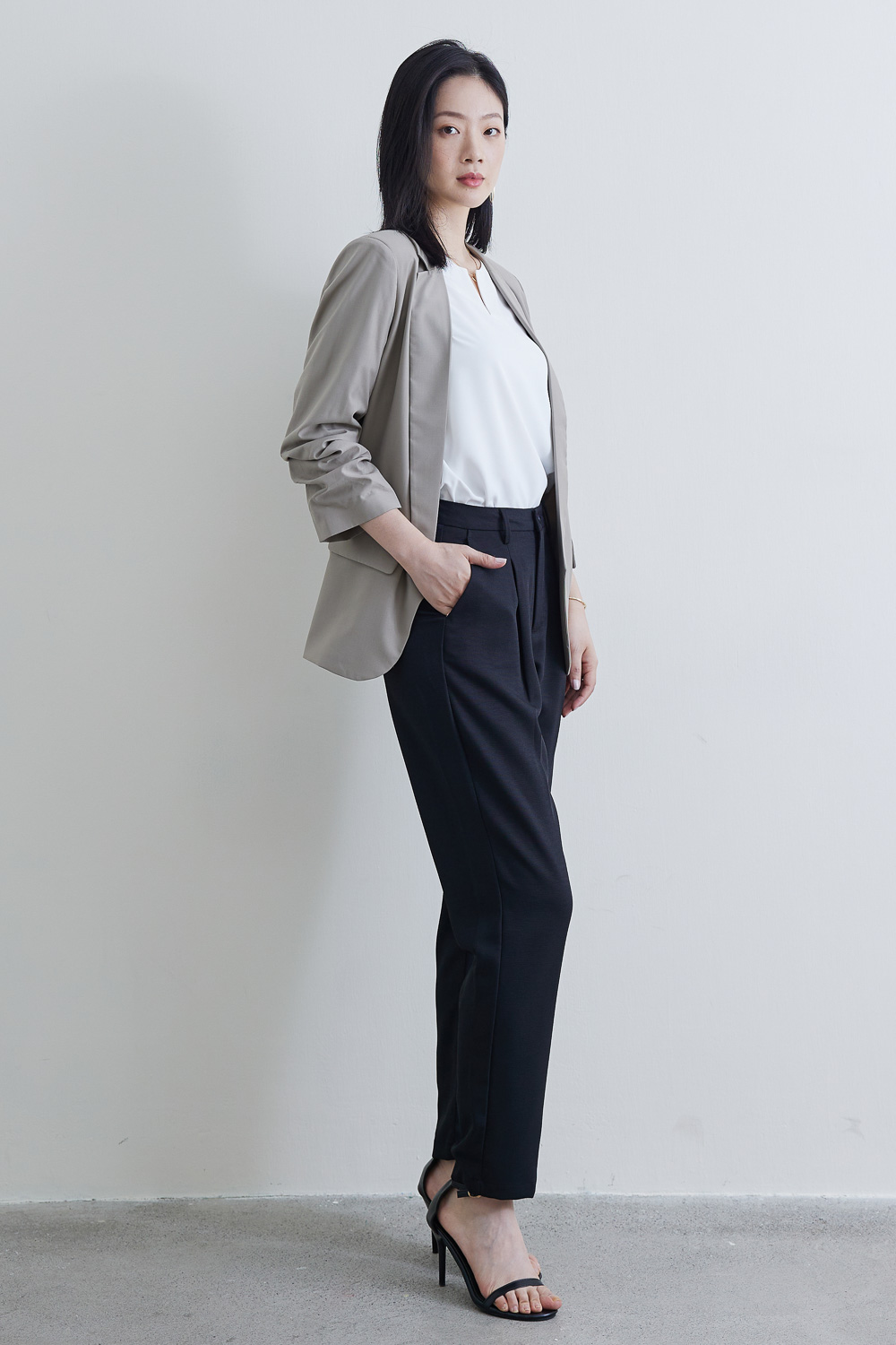 SST&C #網路獨賣款橄欖綠七分袖抽皺外套 | 8162205005 (outlet)_1
