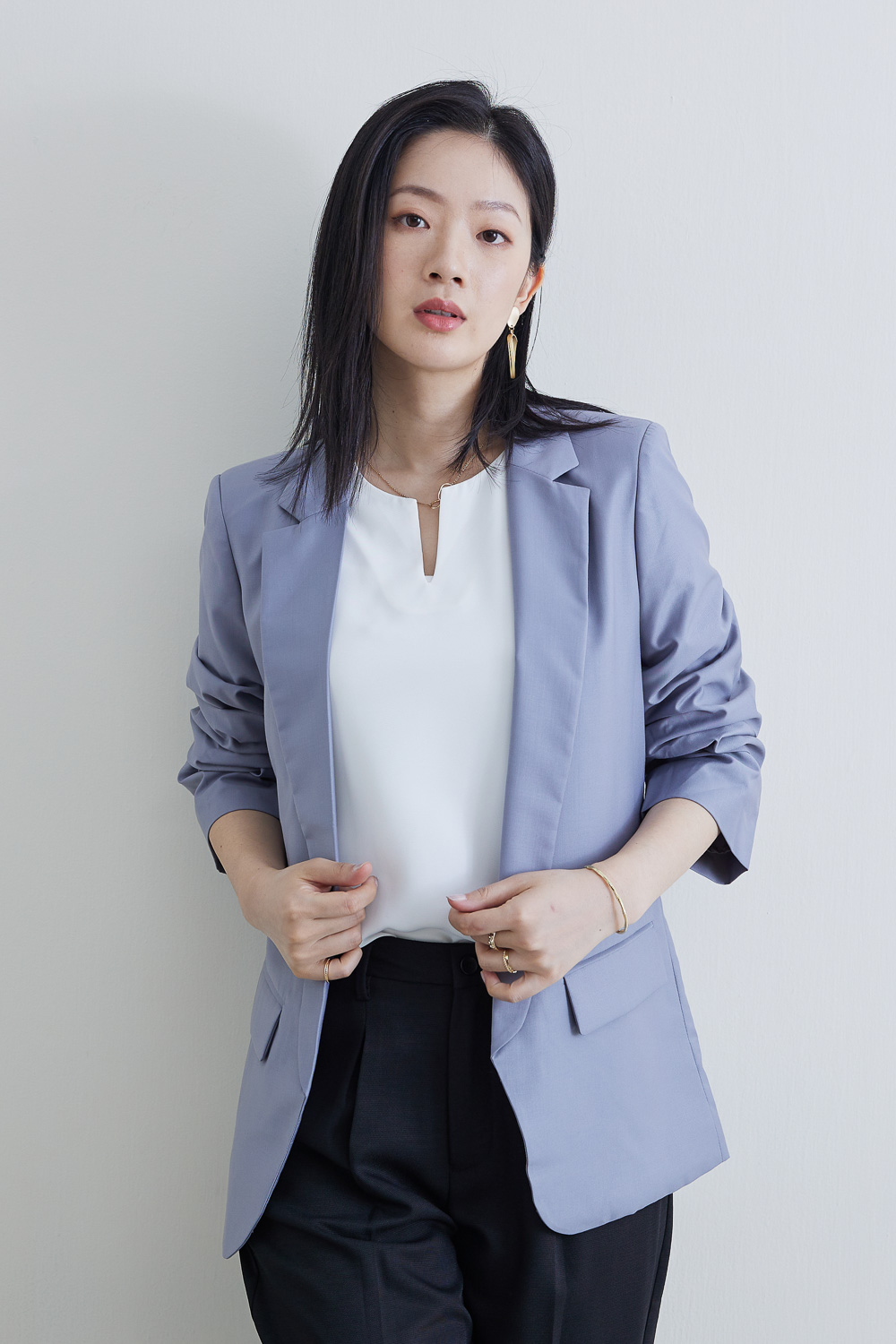 SST&C #網路獨賣款高級灰七分袖抽皺外套 | 8162205006 (outlet)_0