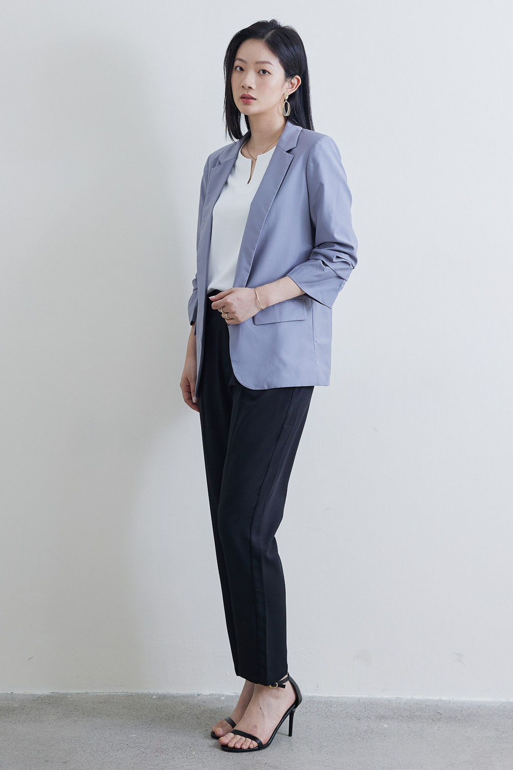 SST&C #網路獨賣款高級灰七分袖抽皺外套 | 8162205006 (outlet)_2
