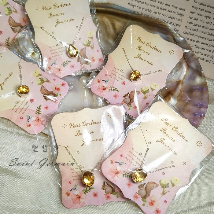 ☀️黃水晶鑽切925銀鎖骨鍊(Citrine) ~十一月誕生石 招財、帶來自信與熱情、夥伴及貴人 項鍊 飾品 墜子_5