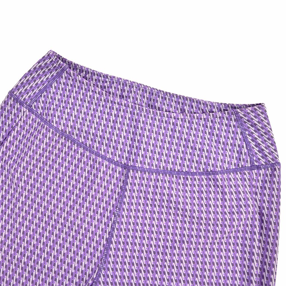 元動力 高腰開衩印花九分束口瑜珈褲(紫色；S-L)4232326806_2