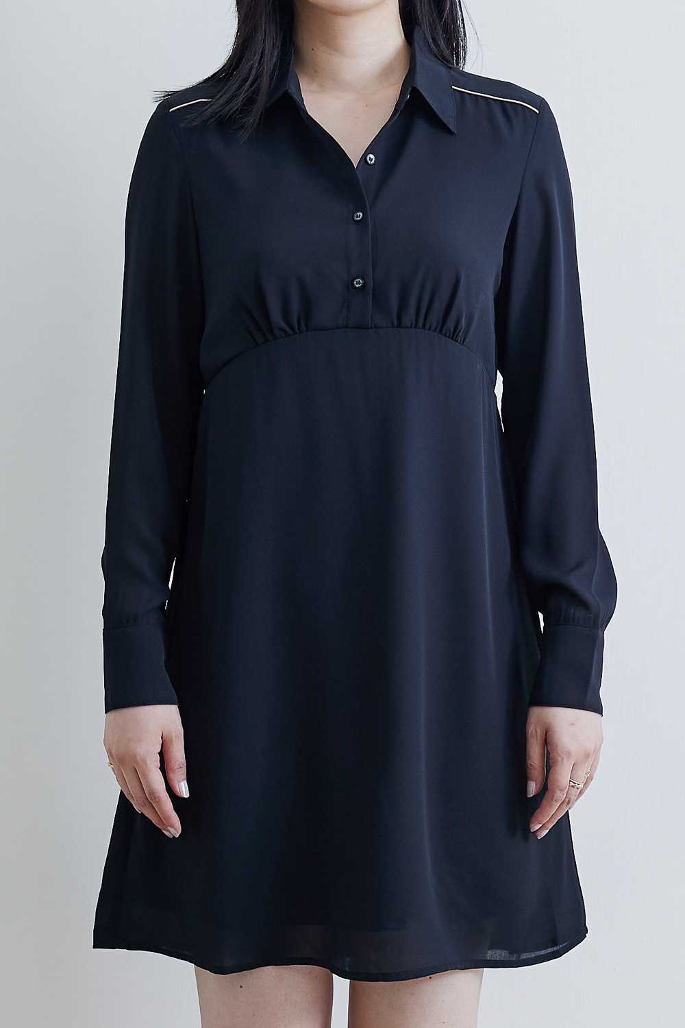 SST&C #Online Exclusive  Black Shirt Collar Dress | 8561812010  (Outlet)_3