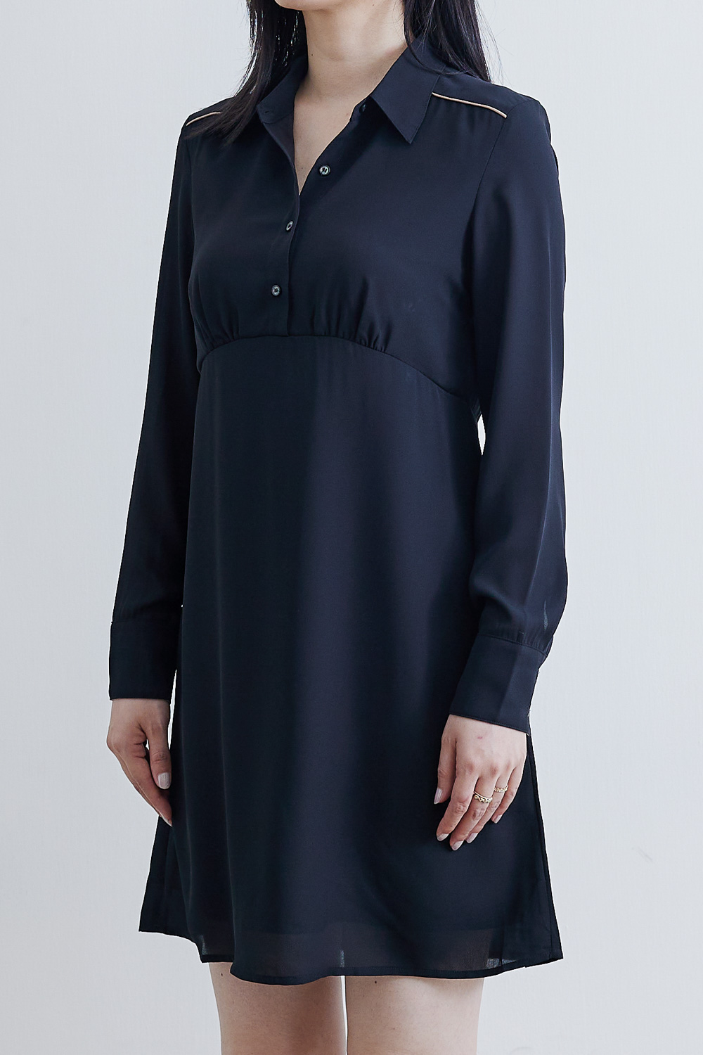 SST&C #Online Exclusive  Black Shirt Collar Dress | 8561812010  (Outlet)_4