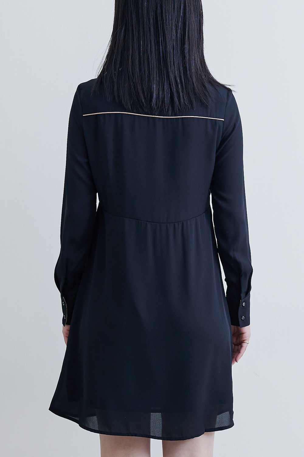 SST&C #Online Exclusive  Black Shirt Collar Dress | 8561812010  (Outlet)_5